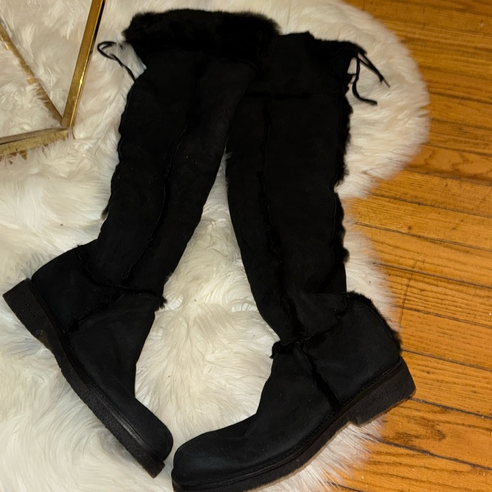 DKNY shearling knee high boots